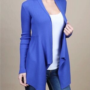 Autumn Cashmere, Cotton Rib Drape Open Cardigan